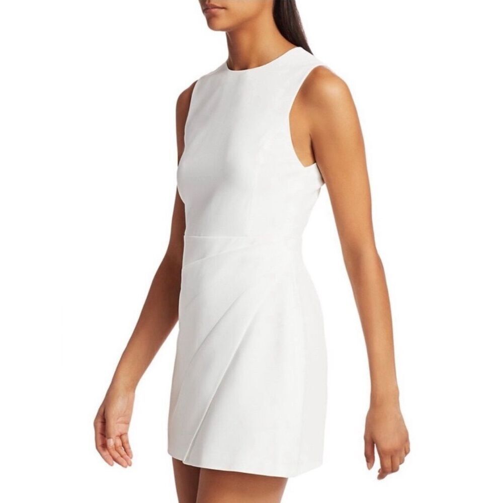 Alice + Olivia Kelsey Asymmetrical Draped Dress | 4 in White